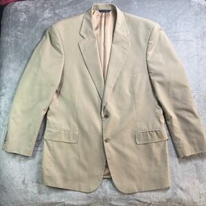 Brooks Brothers Mens 43R Tan Khaki Cotton Blend 2-Button Blazer Sport Coat